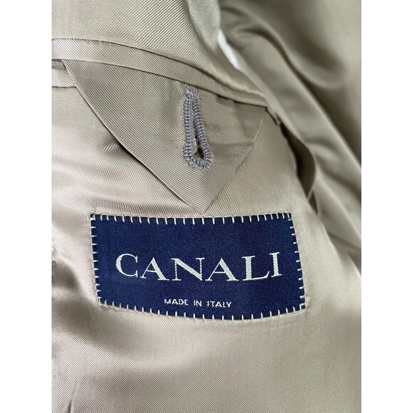 CANALI Olive Brown Blue Silk Wool Tweed Plaid Sport Coat Jacket Blazer  US 38 - Picture 6 of 8